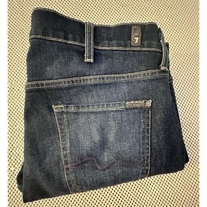 7 For All Mankind Jeans Men Sz 38 Paxtyn Blue Dark Wash Skinny Fit Stretch